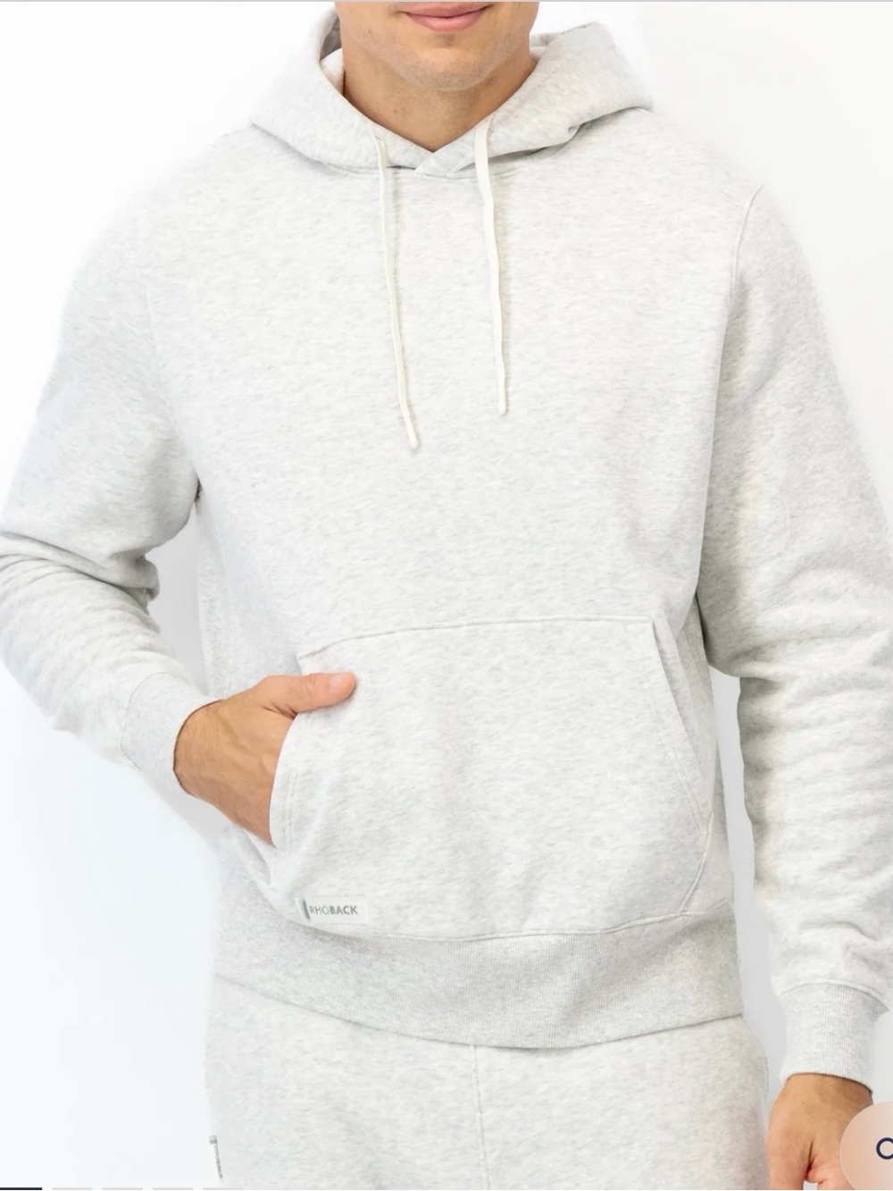 Rhoback Light Gray Pullover Hoodie Sweatshirt